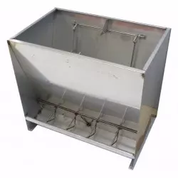 Podwójny karmnik ze stali nierdzewnej 5 miejsc do jedzenia