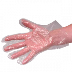 Disposable pre-collection plastic gloves