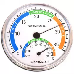 MEASURETOOL - Termómetro/higrómetro giratorio de latón, termómetro para  exteriores, termómetro analógico con humedad (4 pulgadas)