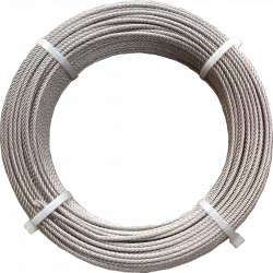 Câble inox rouleau de 25 m 7x7+0 - Ø3 mm