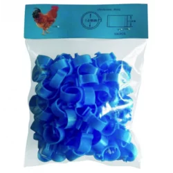 Gaun identification leg bands for chickens and birds, blue, 100 units
