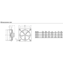 Ventiladores helicoidales murales Sodeca HCD pequeño diámetro